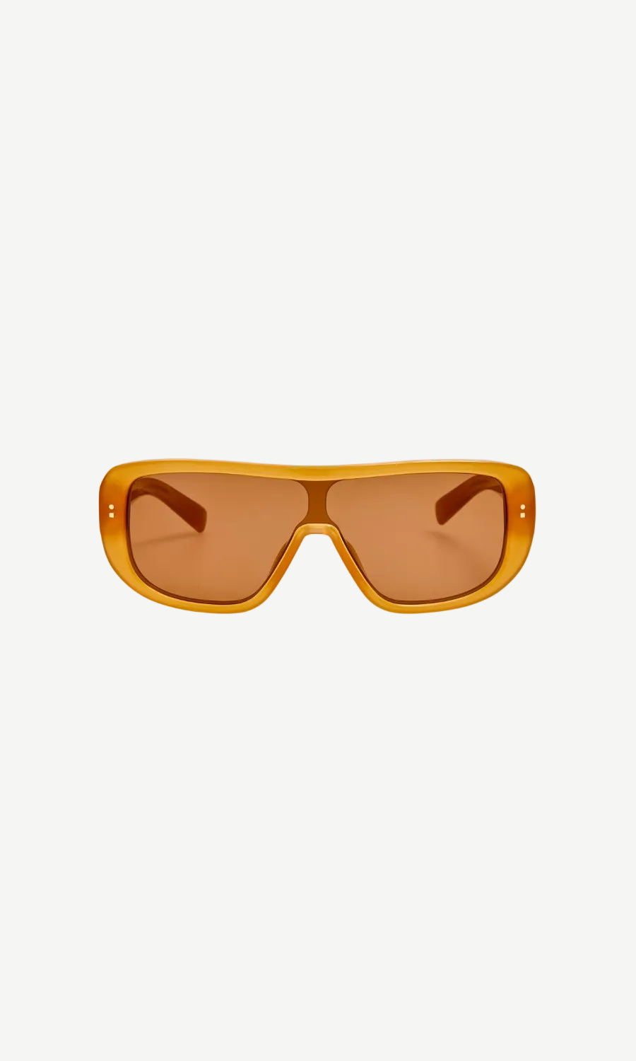 Orange sunglasses with a white background
