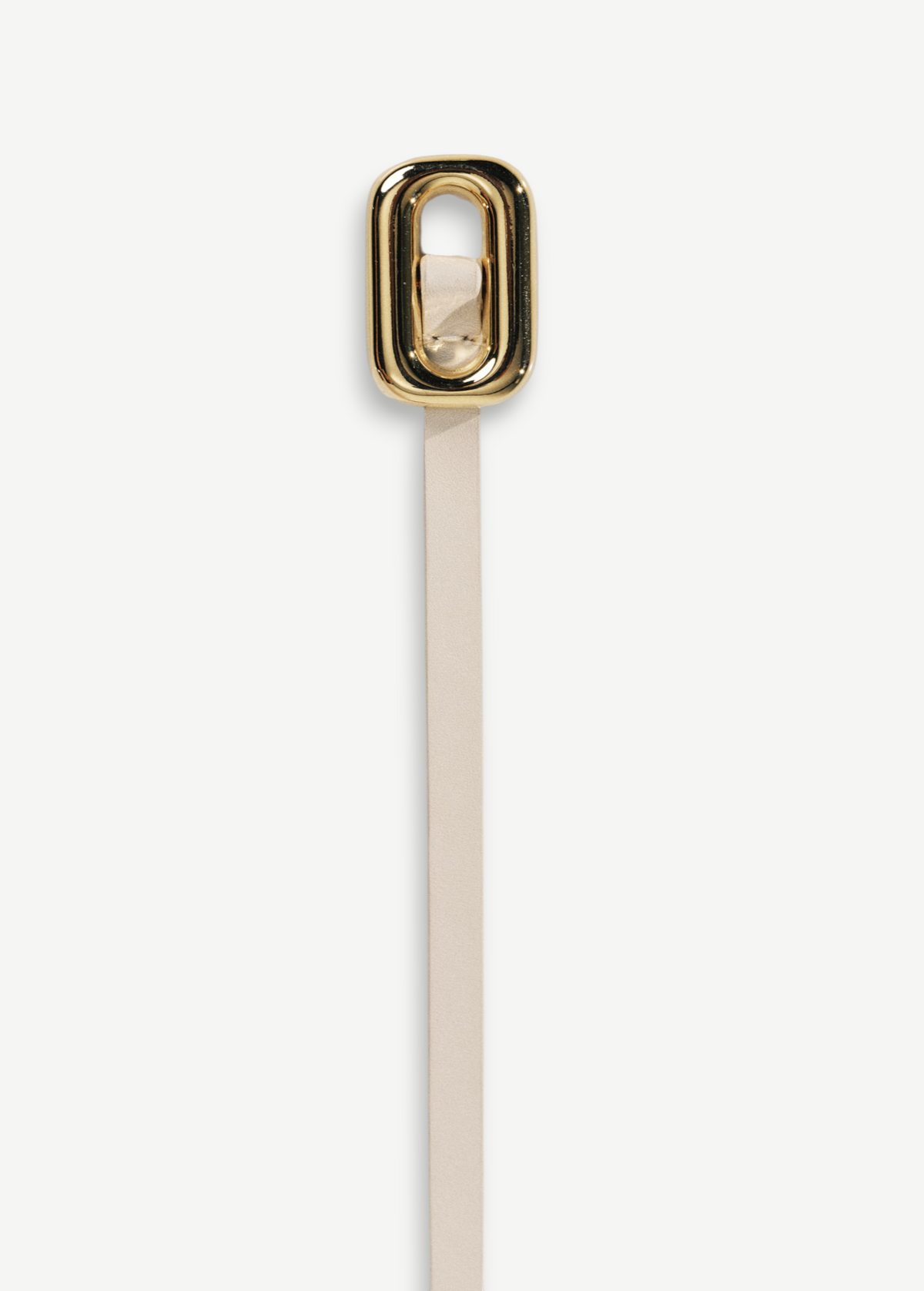 KABE SHOP INC Ventura Gold Belt in smooth beige Italian calfskin with a polished 24K gold-plated squared slide buckle