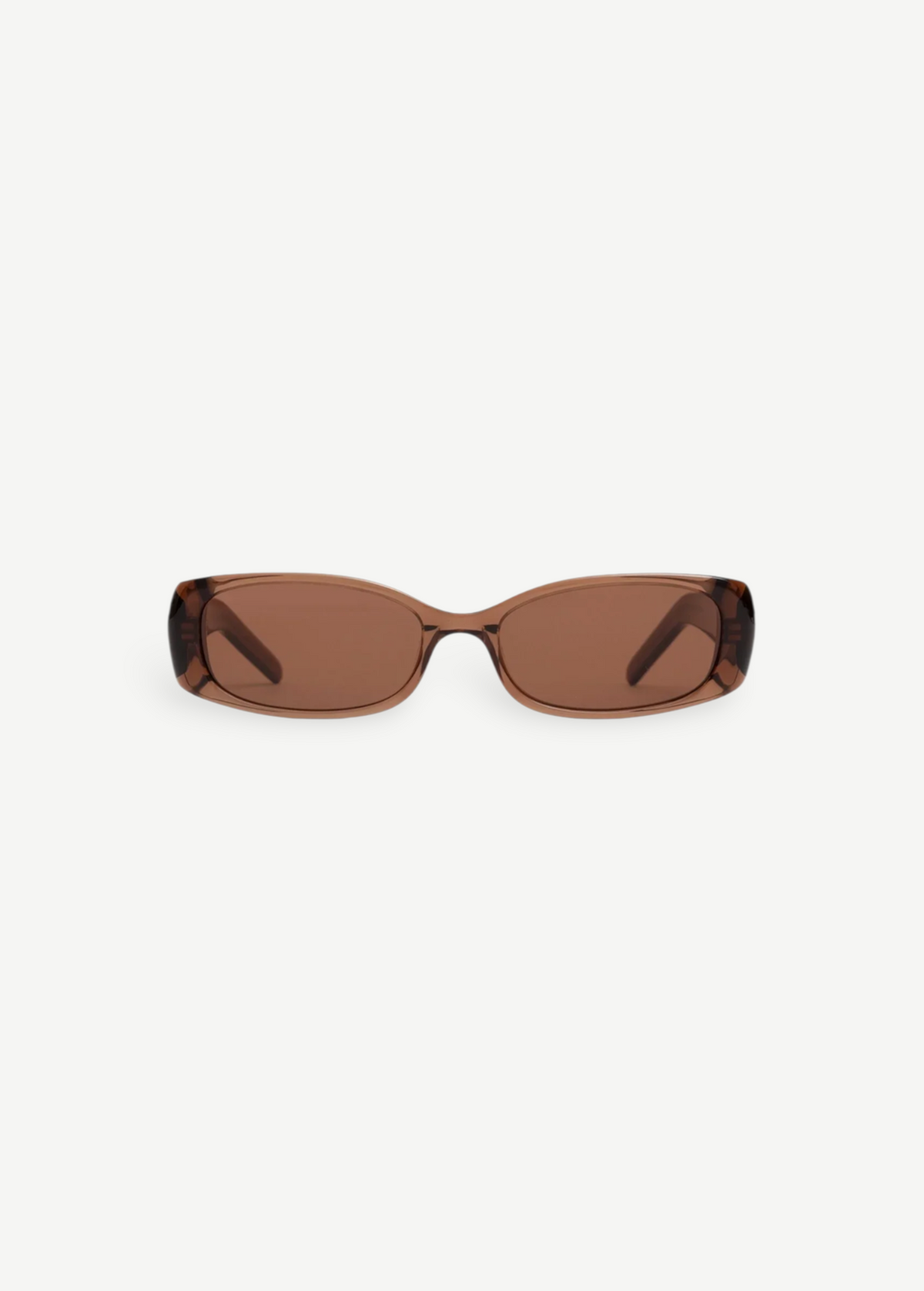 KABE Billy rectangular sunglasses in translucent brown cellulose acetate with a minimalist frame design