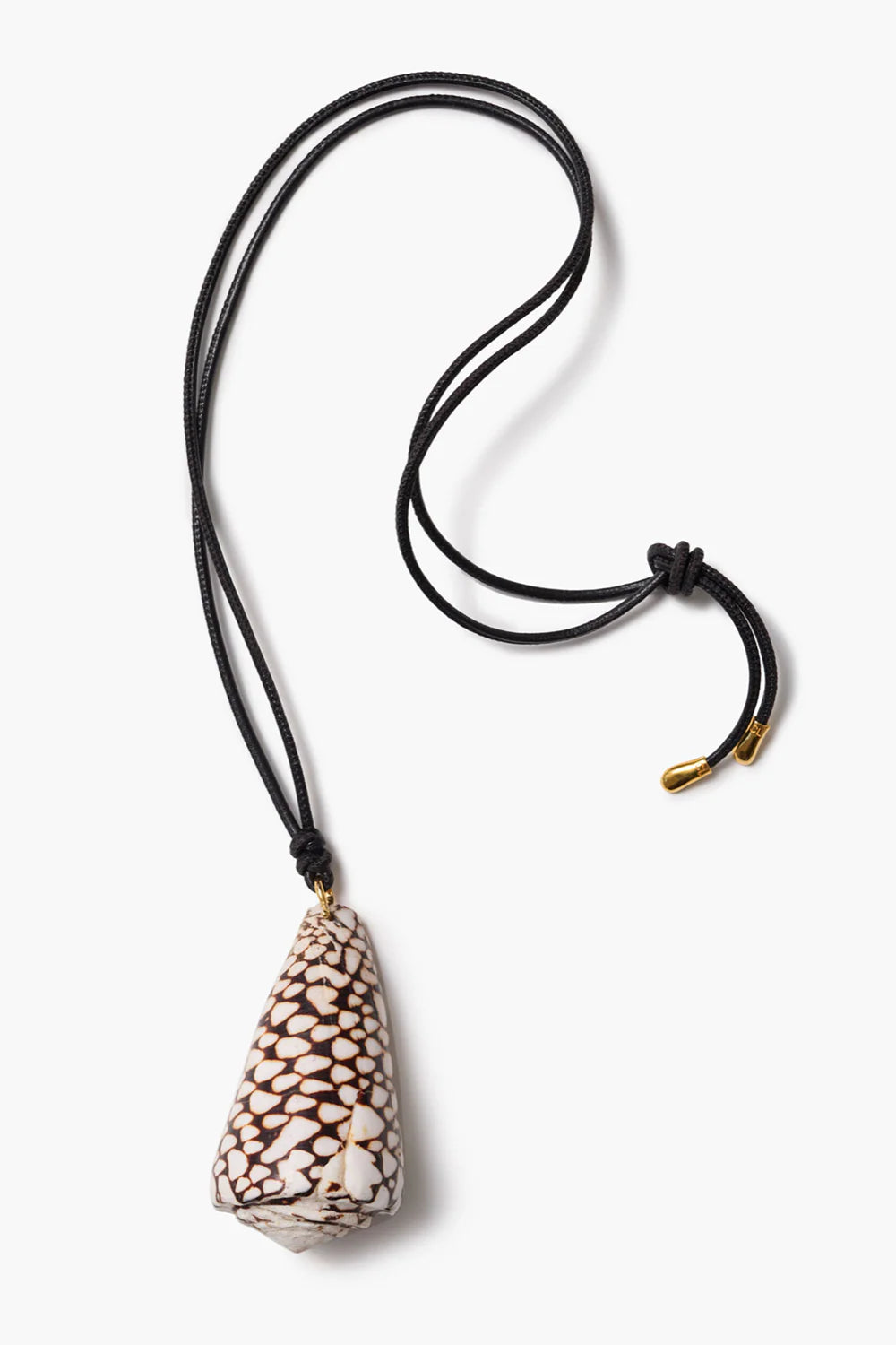 Necklace with a shell pendant on a white background