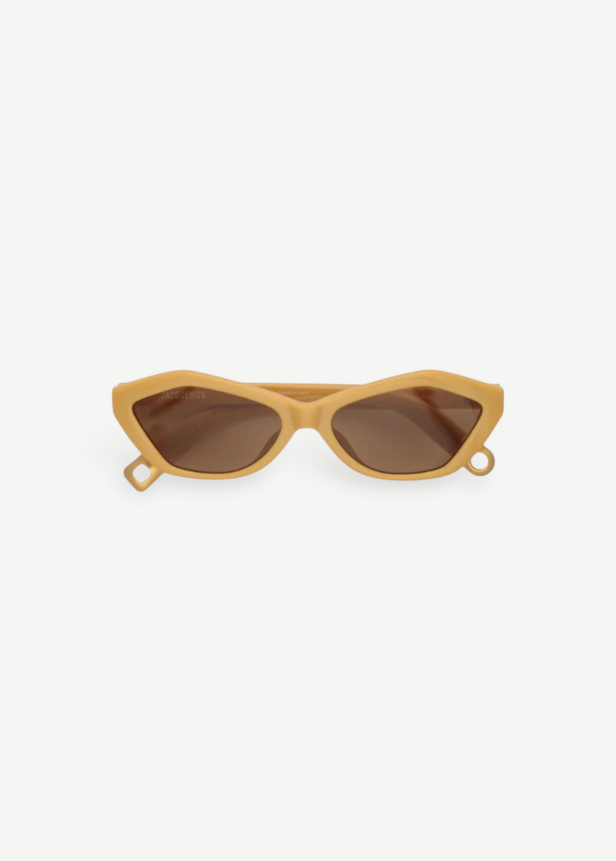 KABE SHOP INC Bambino sunglasses in beige acetate with angular frames, tobacco lenses, and gold temple detailing.