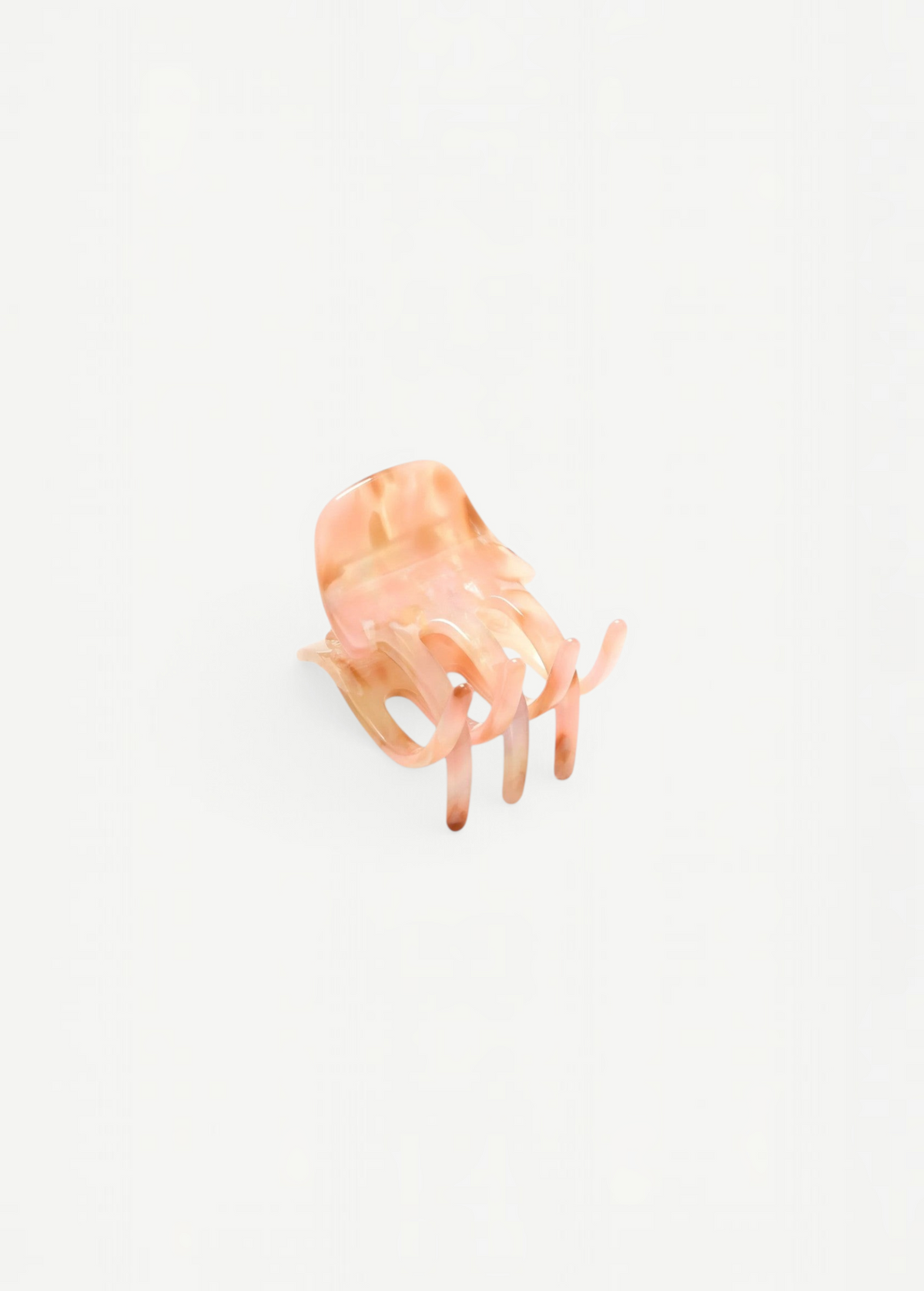 KABE SHOP INC mini claw hair clip in a translucent pink marbled Italian bio-acetate finish