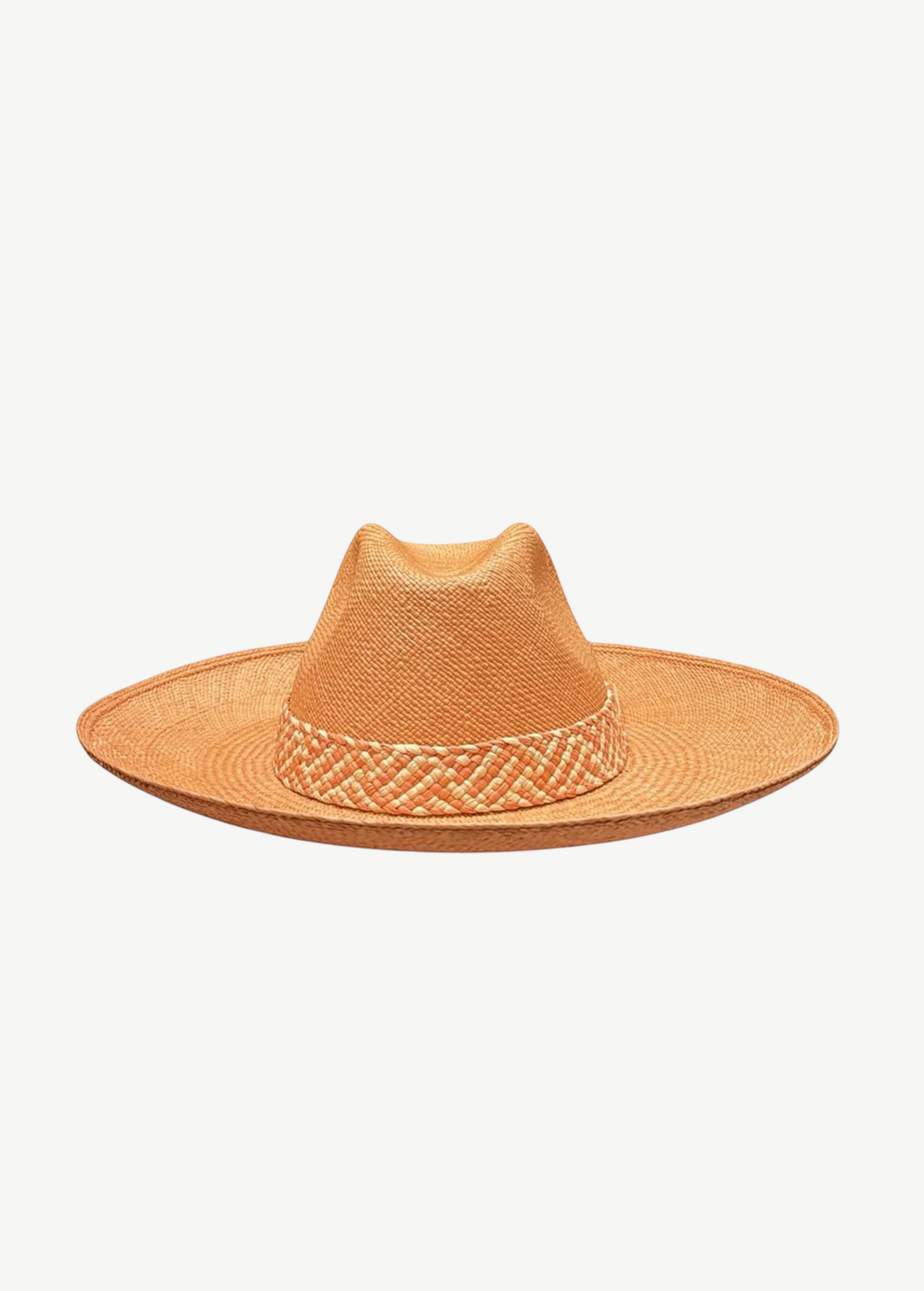 KABE SHOP INC Tucan wide brim straw hat with a woven patterned band for sunny resort wear.