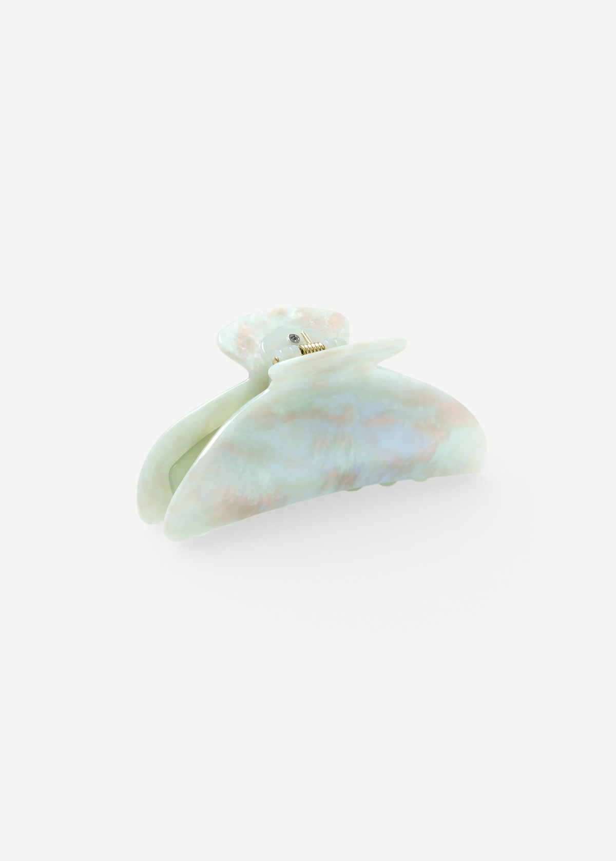 KABE SHOP INC Midi Heirloom hair claw in pearlescent white Italian acetate with a double-walled design.