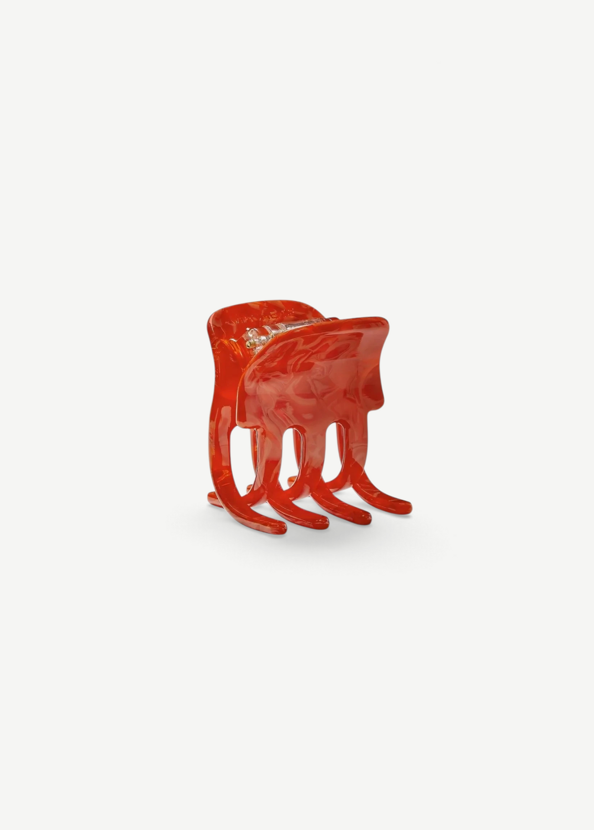 KABE SHOP INC handcrafted mini hair claw clip in translucent orange Italian bio-acetate for all hair types
