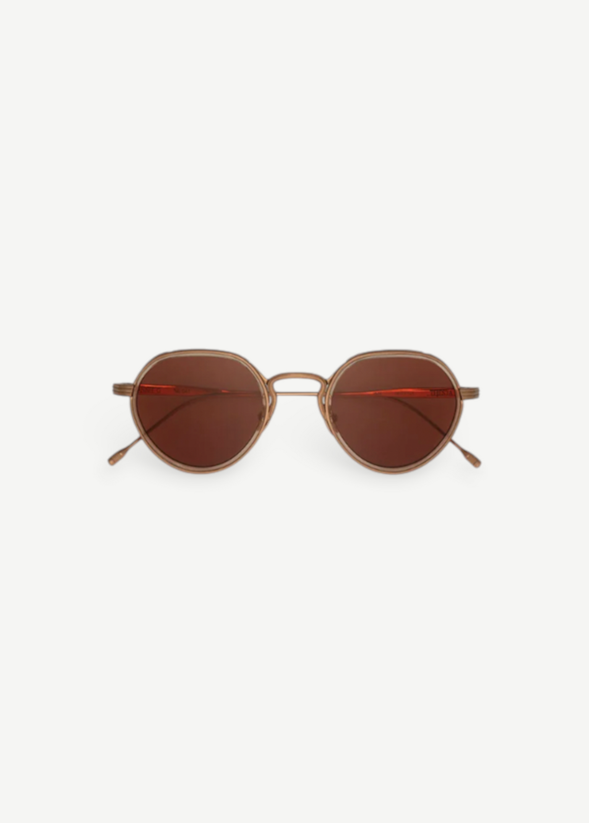 KABE SHOP INC Annie-O round sunglasses in rose gold with handmade acetate and titanium frames.