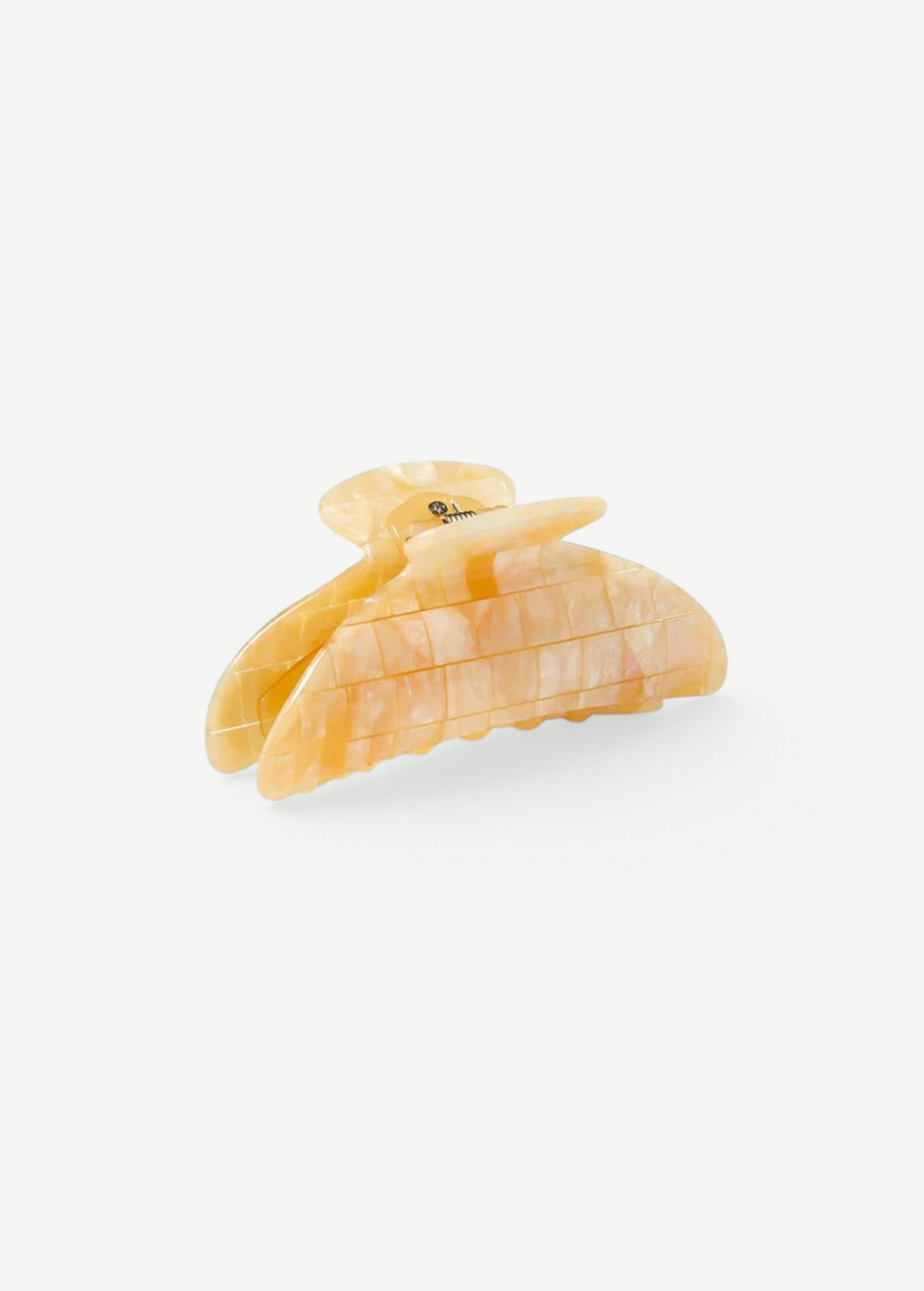 KABE SHOP INC Midi Heirloom hair claw in a light peach marbled Italian acetate with a double-walled design.