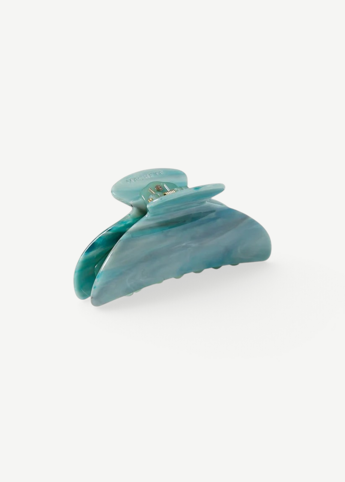KABE SHOP INC Midi Heirloom hair claw in marbled teal Italian acetate with reinforced hardware
