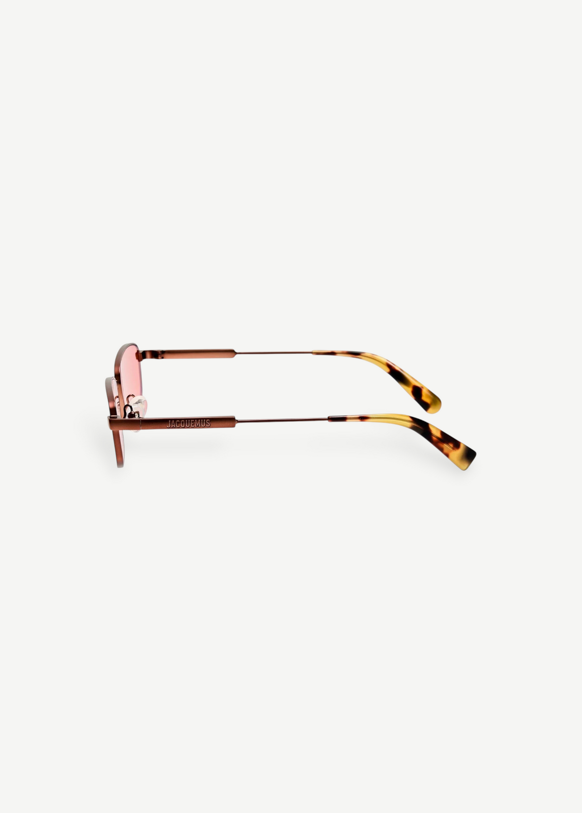 KABE SHOP INC Sera sunglasses with matte brown stainless steel rectangular frames and rose-tinted lenses