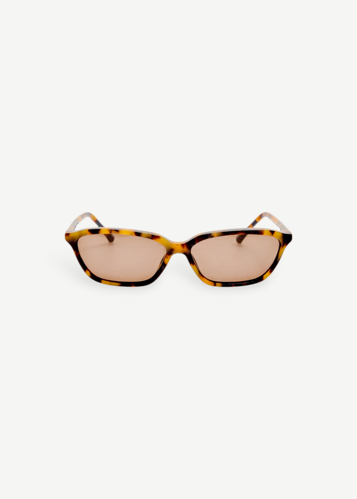 KABE SHOP INC Libby sunglasses featuring a bold angular tortoiseshell acetate frame and brown lenses.