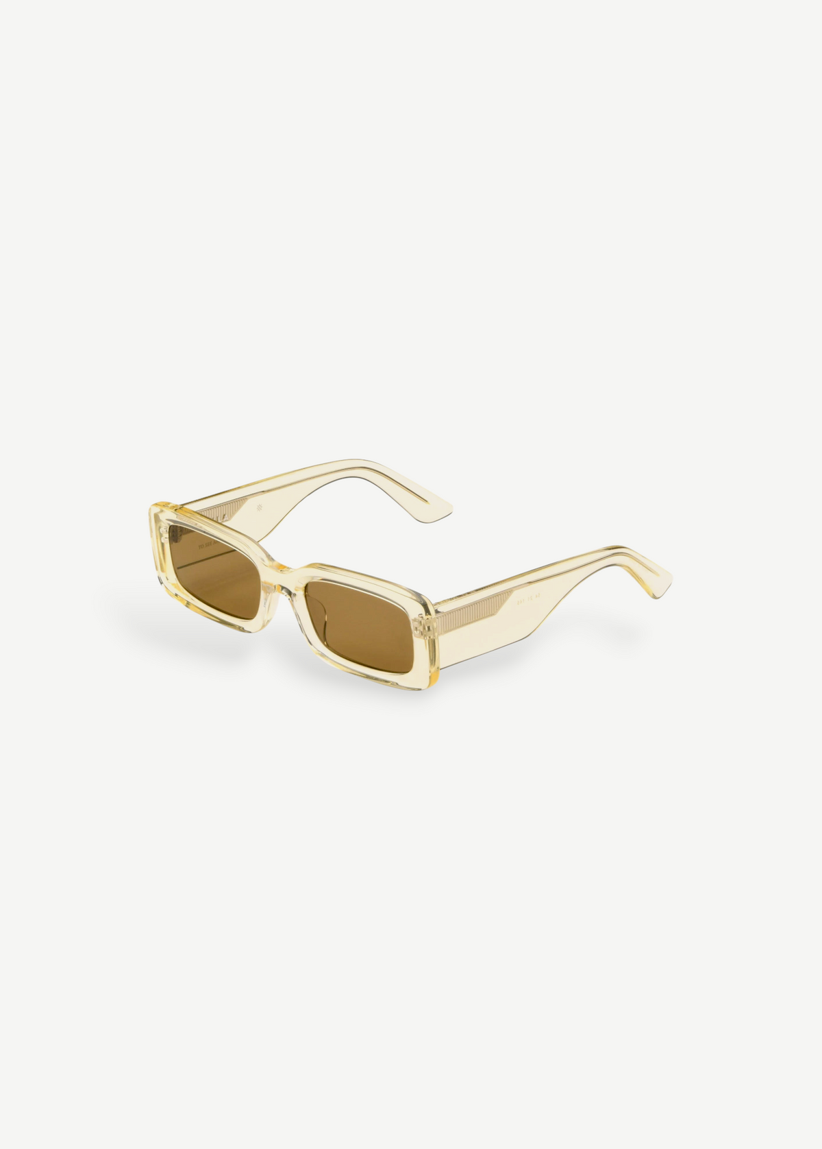 KABE SHOP INC Verve sunglasses featuring a rectangular translucent yellow frame and brown tinted lenses.
