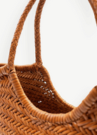 KABE SHOP INC Nantucket Basket Big tote bag in handwoven brown Buffalo Calf leather with braided handles