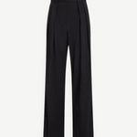 KABE SHOP INC Luisa black tailored wide-leg trousers with front pleats and a high-waisted fit.