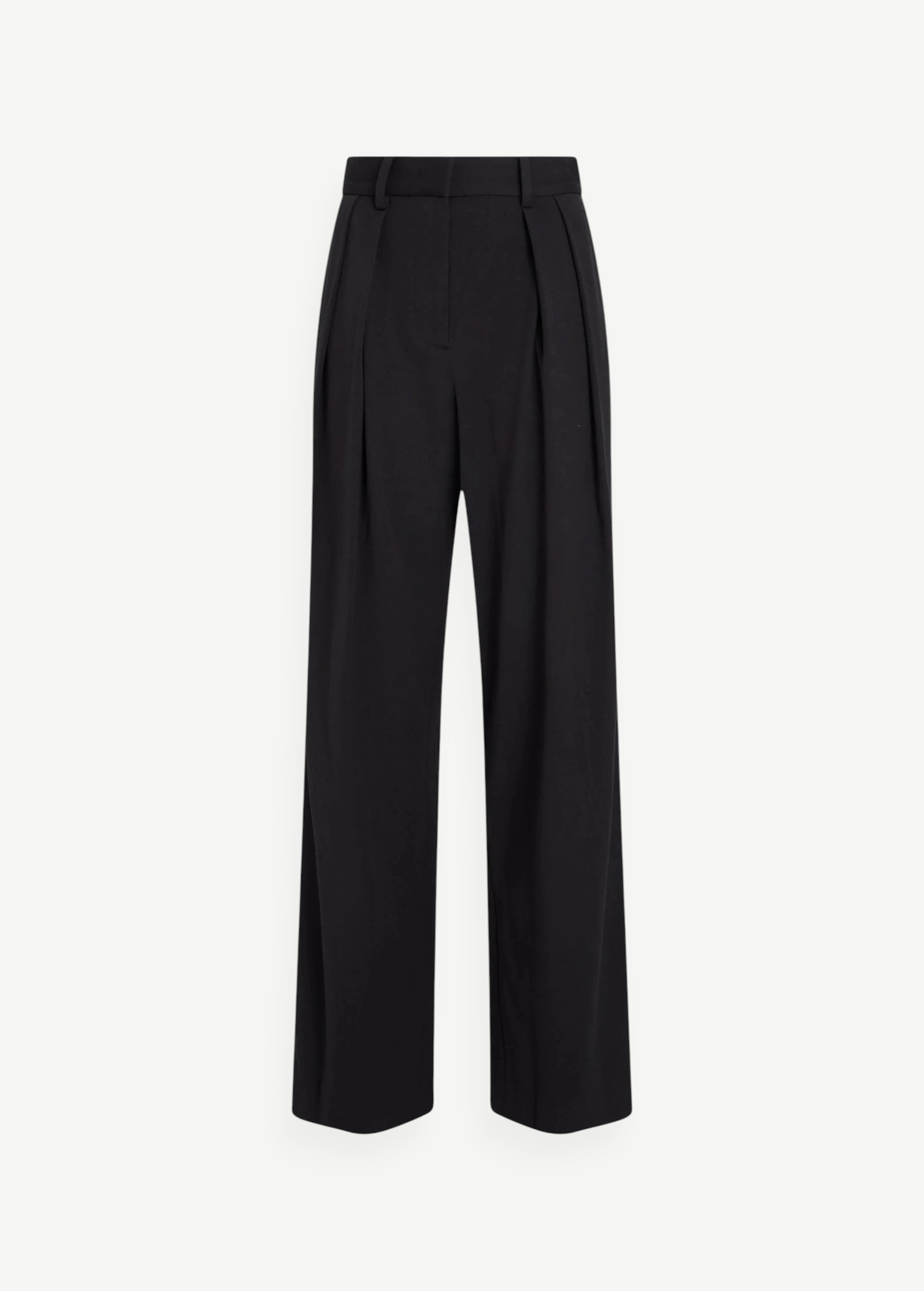 KABE SHOP INC Luisa black tailored wide-leg trousers with front pleats and a high-waisted fit.
