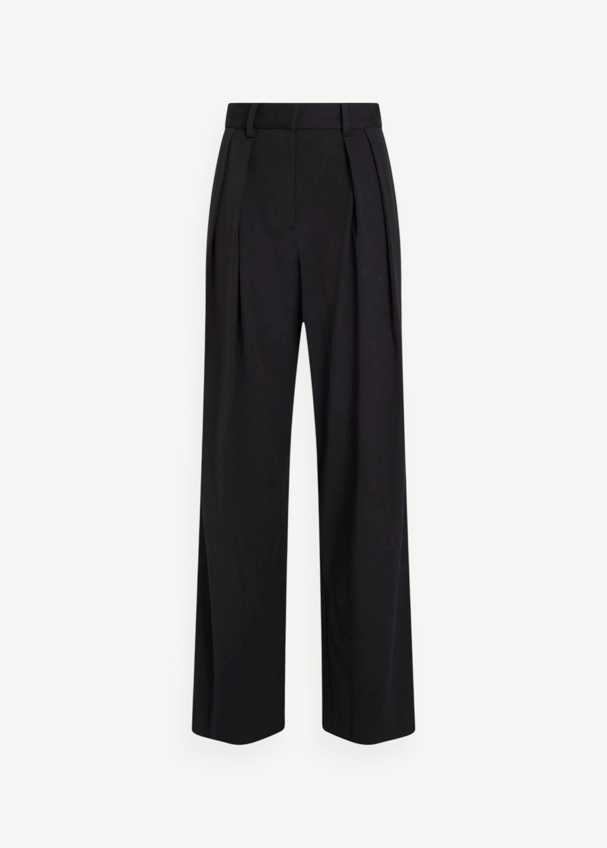 KABE SHOP INC Luisa black tailored wide-leg trousers with front pleats and a high-waisted fit.