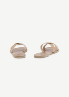 KABE SHOP INC Desmos sandals in beige leather with an elegant interlocking strap design for comfort and style.