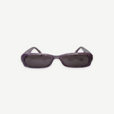 KABE SHOP INC pre-owned Chanel rectangular sunglasses in a deep purple glitter finish with dark tinted lenses.