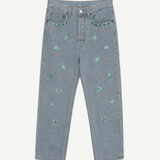 Jeans With Flower Embroidery