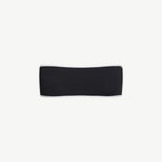 KABE SHOP INC Bando strapless bikini top in black with white trim, featuring a minimalist silhouette.