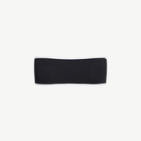 KABE SHOP INC Bando strapless bikini top in black with white trim, featuring a minimalist silhouette.