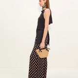 Loch Sleeveless Crepe Button Up