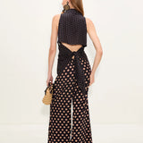 Loch Sleeveless Crepe Button Up