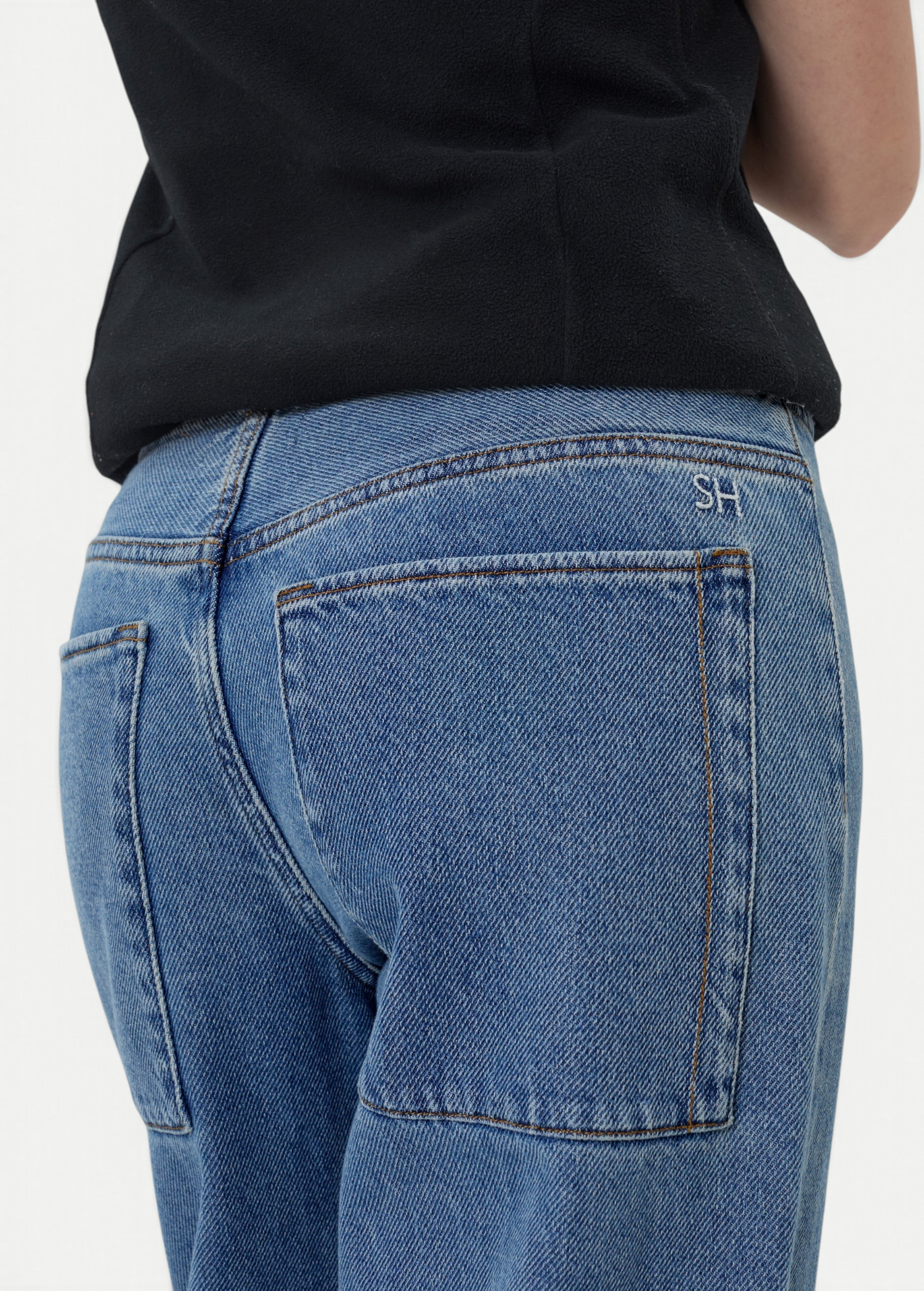 KABE SHOP INC Sport Jean in medium blue denim with back pocket detail and SH embroidery