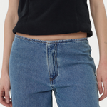 KABE SHOP INC Sport Jean in medium wash denim with a relaxed fit worn by a model in a black top