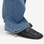 KABE SHOP INC Sport Jean in blue denim featuring a relaxed fit and an adjustable drawstring hem detail.