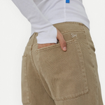 KABE SHOP INC Sport Jean in tan denim with a relaxed fit and embroidered SH logo on the back pocket