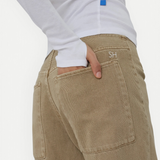 KABE SHOP INC Sport Jean in tan denim with a relaxed fit and embroidered SH logo on the back pocket