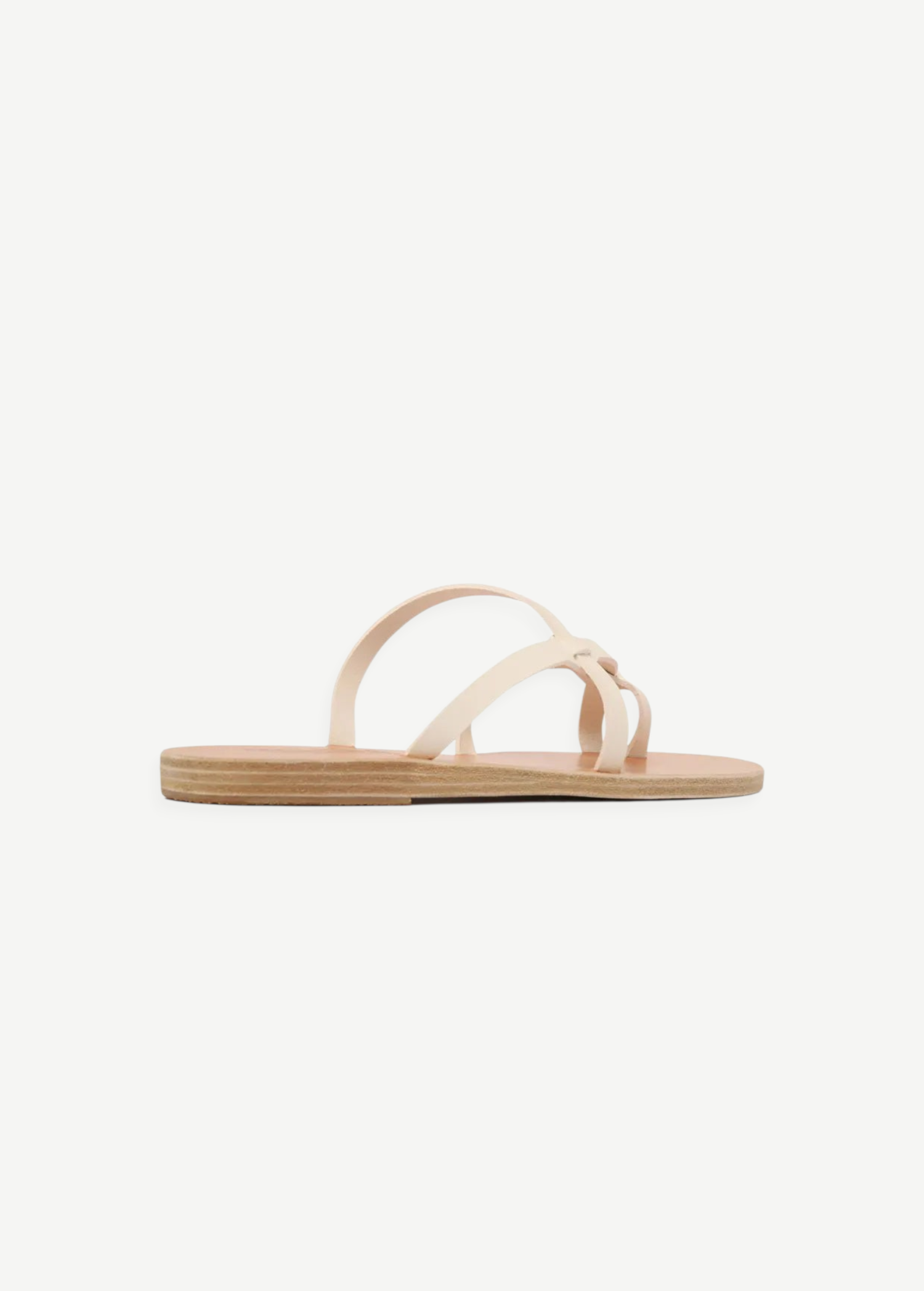 KABE SHOP INC Armos sandals in beige leather with a minimalist thong strap design and flat sole
