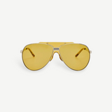 KABE SHOP INC Amelia sunglasses featuring a modern pilot silhouette with a vibrant yellow frame and tinted lenses.