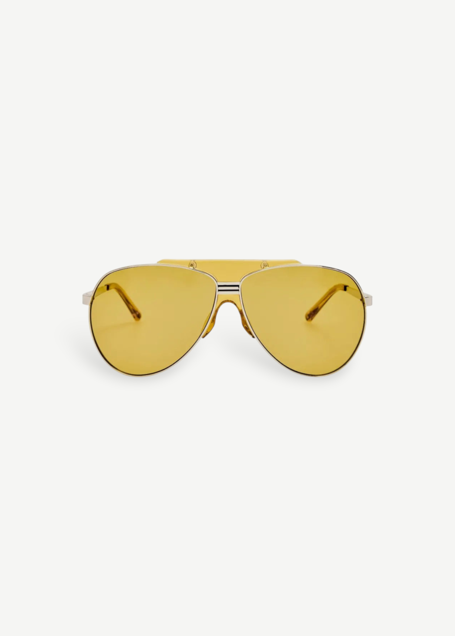 KABE SHOP INC Amelia sunglasses featuring a modern pilot silhouette with a vibrant yellow frame and tinted lenses.