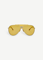 KABE SHOP INC Amelia sunglasses featuring a modern pilot silhouette with a vibrant yellow frame and tinted lenses.