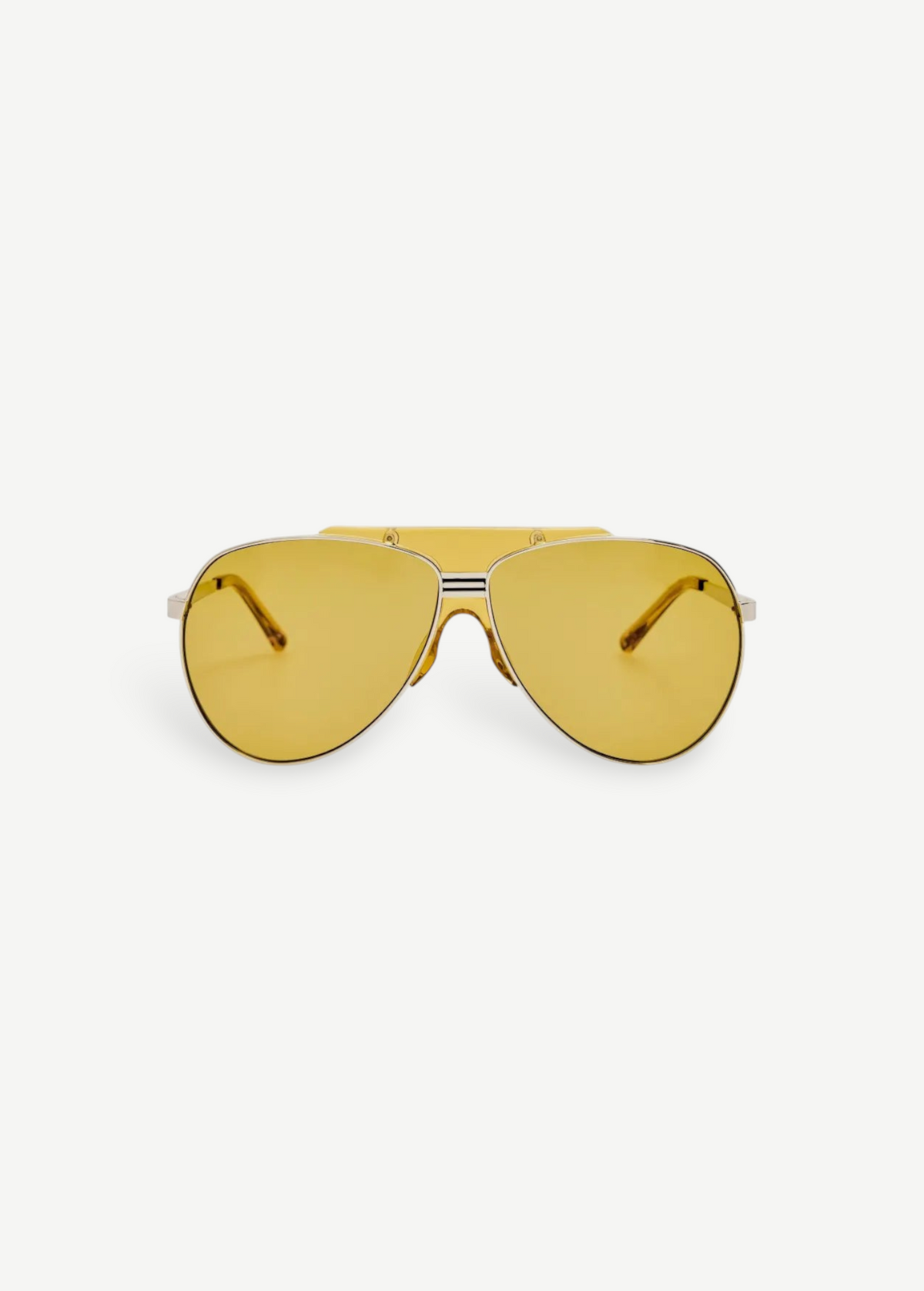 KABE SHOP INC Amelia sunglasses featuring a modern pilot silhouette with a vibrant yellow frame and tinted lenses.