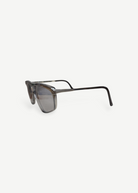 KABE SHOP INC vintage Thierry Mugler sunglasses with grey tortoiseshell frames and tinted lenses, side profile view.