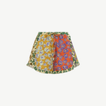 KABE SHOP INC Patty relaxed shorts featuring a vibrant multi-colored floral print and playful ruffled hem details.