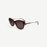 KABE SHOP INC Cartier sunglasses with deep burgundy frames and silver metal temples featuring panther detail