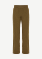 KABE SHOP INC Malaika pants in olive green with a straight-leg silhouette and white side stripe detail.
