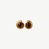 KABE SHOP INC tortoise stone earrings with a gold-plated sculptural frame and vintage-inspired design.