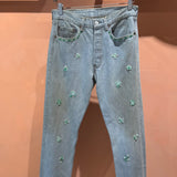 Jeans With Flower Embroidery