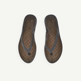 KABE SHOP INC Jelly Flip Flops in translucent dark brown with a subtle leaf pattern, perfect for summer beach wear.