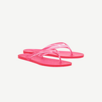 KABE SHOP INC hot pink jelly flip flops with a translucent design, perfect for beach and summer casual wear.