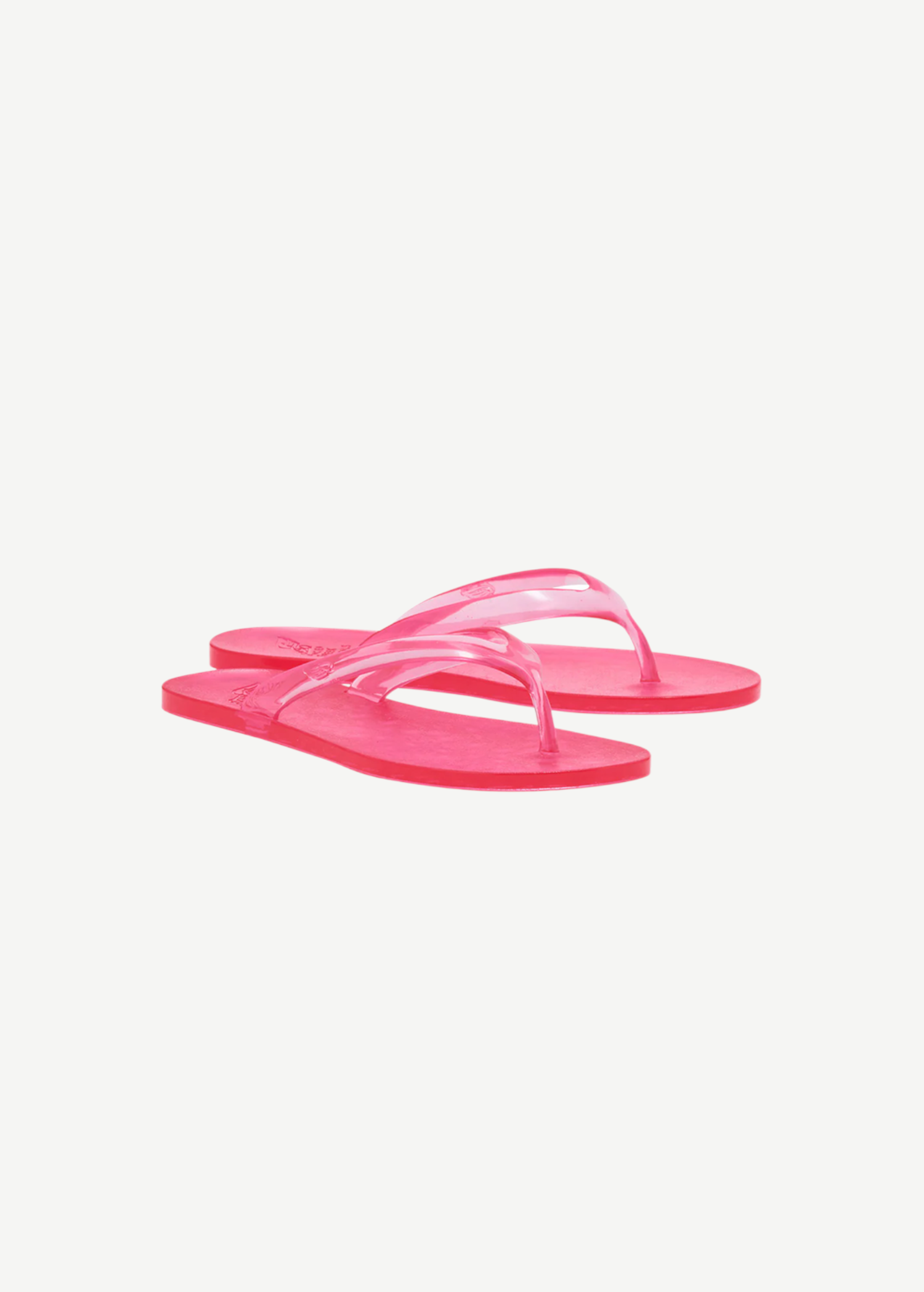 KABE SHOP INC hot pink jelly flip flops with a translucent design, perfect for beach and summer casual wear.
