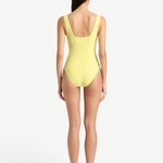KABE SHOP INC Lois One Piece swimsuit in pale yellow with a square neckline and sculpting back view