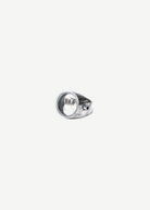KABE SHOP INC Cricket ring in textured sterling silver with a unique circular design and small stud detail