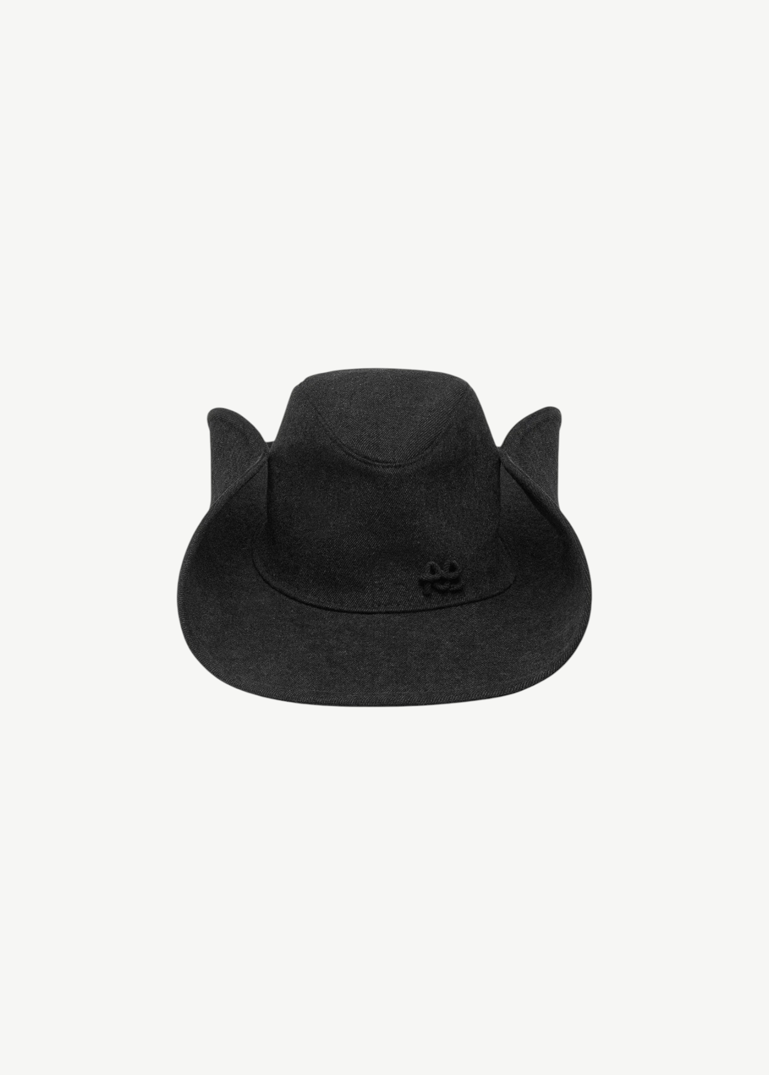 KABE SHOP INC structured charcoal grey denim cowboy hat with a modern silhouette and subtle embroidered logo detail.
