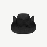 KABE SHOP INC structured charcoal grey denim cowboy hat with a modern silhouette and subtle embroidered logo detail.