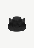 KABE SHOP INC structured charcoal grey denim cowboy hat with a modern silhouette and subtle embroidered logo detail.